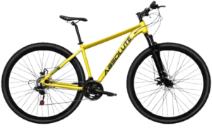 Bicicleta Absolute Nero 5 Aro 29 MTB 2026, quadro alumínio cinza/verde oliva, suspensão dianteira com trava, freios a disco hidráulicos, 21-24 marchas Shimano, ideal para equilíbrio entre performance e preço no ciclismo lazer