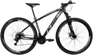 Bicicleta KSW XLT 100 Aro 29 MTB 2026, quadro alumínio leve, suspensão dianteira, freios a disco, 21-24 marchas Shimano, a opção mais barata e confiável para iniciantes no ciclismo e uso diário